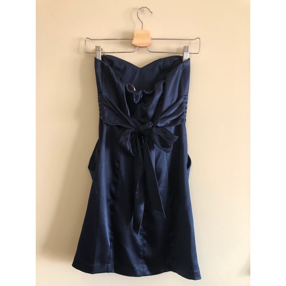Navy blue strapless dress, As U Wish, size 3 - Picture 2 of 4